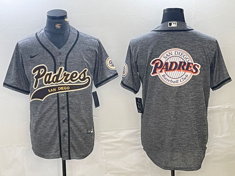 Men San Diego Padres Blank Grey Jointly 2024 Nike MLB Jersey style 3